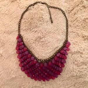 Magenta and purple beaded necklace